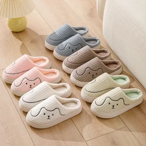 Cotton Slippers Ladies Winter New Indoor Home Warm Home Plus Fluffy Couple Platform Winter Slippers