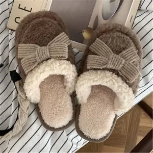 Cotton Slippers for Women in Winter Dirt Resistant Thick Soled Non Slip Soft