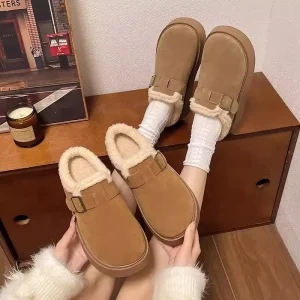 Cotton slippers for Women Autumn and Winter Thick-soled Warm Half slipper