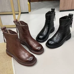 Cow Leather High Top Formal Women’s Boots Thick Soled L Single Boots Leisure Fashion Boots