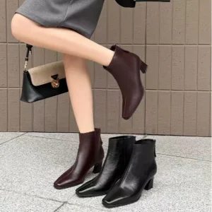 Cow Leather High Top Formal Women’s Boots Thick soled L Single Boots Leisure Fashion for Boots
