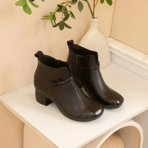 Cow Leather High Top Formal Women’s Boots Thick soled L Single Boots Leisure Fashion for Boots Women’s Shoes Trend