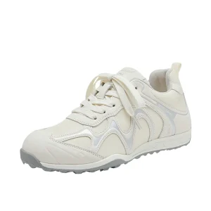 Cow Leather Mountain Series Small Crescent Moon Women’s Casual Sports Outdoor Mountaineering Lace Up Low Heel Shoes Breathable