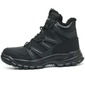 Cross Border High Top Lightweight Breathable Safety Shoes Men Women Four Seasons Anti Smashing Anti Piercing Steel Toe Fleece