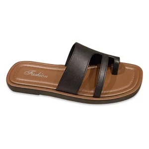 Cross Border New Summer Light Weight Anti Slip Square Toe Women’s Retro Simple Slides Roman Sandals for Outdoor