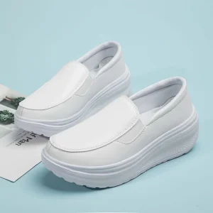 Cross Border New White Casual Sports Shoes for Nurses Women’s Shoes with Thick Soles Singles Shoes