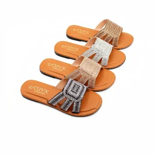 Cross border Flip flops Women’s Shoes Summer Outdoor Rhinestones Fashion Flat Breathable Open toed Women’s Slippers