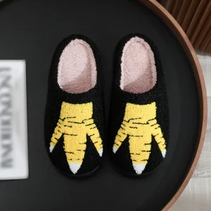 Cross border Winter Funny Creative Ostrich Chicken Animal Print Plush Closed Toe TPR EVA Midsole Fashion Trend