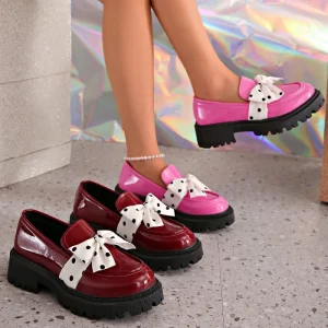 Cross border Womens Plus size Platform Loafers Head Rubber Outsole Spring autumn New Arrival Preppy British Style