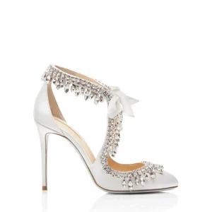 Custom Bridal Shoes Female Pointed Toe Rhinestone Stiletto Women’s White Wedding Shoes Customized Wedding Heels