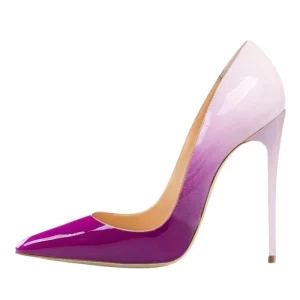 Custom Color Point Toe Women’s Dress Shoes Gradient Color Classic Style Pump Heels 12cm Heel for Summer Autumn