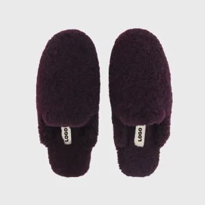 Custom Cozy Fluffy Spring Winter Anti-Slip Genuine Leather Sheepskin Shearling Fur Flat Mule Slides Slippers NZ