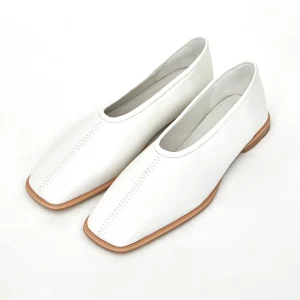 Custom Design Casual Square Toe Shape Soft Cow Leather Upper Comfortable Women’s Flats Dress Shoes