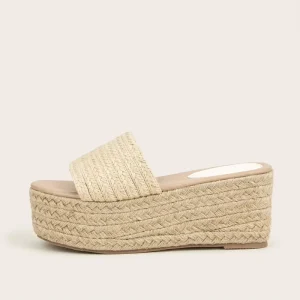 Custom Espadrille Wedge Platform Slide Sandals Women Bohemian Style Resort Style Shoes