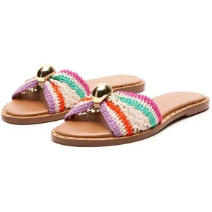 Custom Fashion Flat Sandals For Women Flip Flop Shoes Latest Lighted Ladies Crystal Studded Women Flat Sandals