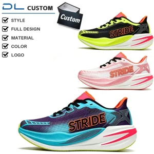 Custom Gradient Neon Print Spring Autumn Running Shoes High Cushion EVA Midsole Non slip Lightweight Athletic Sneakers OEM ODM