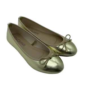 Custom Grain Leather Lady’s Single Shoe Round Toe Women’s Flat Ballet Shoes Bow at Toe