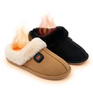 Custom Heated Slippers Women with 3 Heat Levels and Anti-Slip Sole Rechargeable Warm Footwear Indoor for Men Women Winter Use