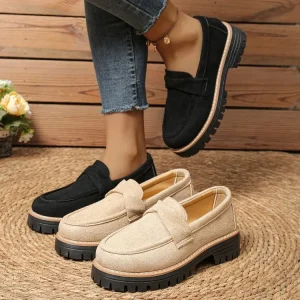 Custom High Quality Black Women’s Flats Summer Lazy Walking Style Slip On Durable Anti-Slippery Casual Shoes