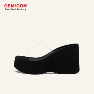 Custom High Quality Women’s Platform Wedge Slippers Breathable Open PU Lining Waterproof Soft Arch Support Summer Beach Slippers