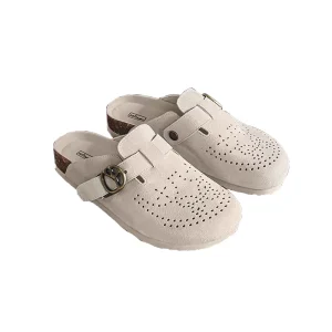 Custom Hight Quality Summer New British Street Style Mules for Men’s Women’s White Suede Leather Slip On Flat Daily Casual Shoes