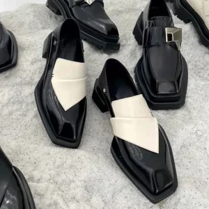 Custom Ladies Chunky Heel Platform Office Women’s Dress Shoes Loafer Women’s Formal Flat Shoes