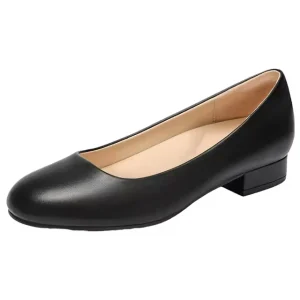 Custom Ladies Heels Low Square Heel Round Toe Pumps White Black Leather Women’s Casual Formal Dress Shoes Office Shoes
