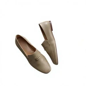 Custom Ladies Leather Loafer Shoes Comfortable Genuine Leather Soft Sole Anti Slip Women Flat Loafer Shoes