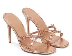 Custom Large Size Triangular Heel Cross with plum Buckle square Toe Fashion slippers Open Toe Elegant Roman Women