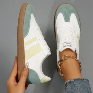 Custom Logo Breathable Lace up Sneakers for Women Walking Style Casual Sports Shoes