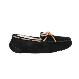 Custom Logo Comfortable Lightweight Women’s Autumn Winter Slip-On Boat Shoes Rubber Outsole Cow Suede Upper Sheepskin Flats