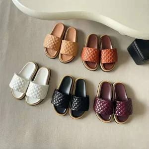Custom Logo Designer Brand Women’s Open Toe Flat Print Leather Sandals Fashion Trend Anti Slip Summer For
