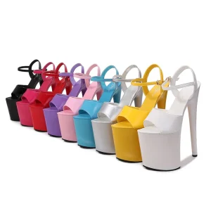 Custom Logo High Heels Fashion Sandals Pointed Toe Summer Anti-Slip Platform High Top Design Shoes