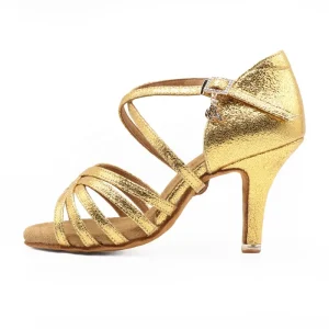 Custom Logo Professional BD Dance Women’s Latin Dance Shoes High Heel Bachata Salsa Tango Shoes Ballroom Satin Dancing Shoes