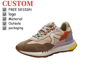 Custom Logo Women’s Chunky Sneakers Private Label Retro Daddy Shoes OEM ODM Mixed Color Platform Footwear