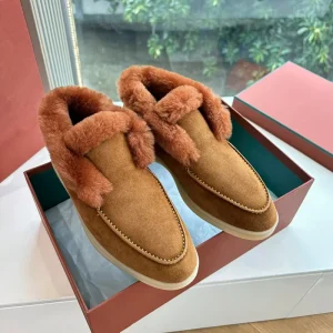Custom Men’s Women’s Retro Sporty Fashion Trend Soft Suede Artificial Fur Microfiber Leather Fleece Lined Loafers Shoes
