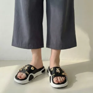 Custom OEM ODM Women’s EVA Slippers Thick Sole Slides Summer Beach Sandals
