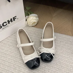 Custom OEM Private Label Women’s Mary Jane Flats Bowknot Slip Resistant