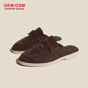 Custom Retro Fashion Trend Comfort Soft Cattle Deer Suede Leather Upper Anti Slip Lined Slip On Men’s Women’s Loafers Spring