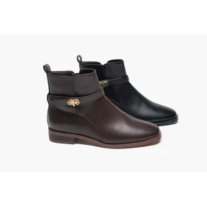 Custom Side Zip Pointed Toe High Top Boots Women Brown Black Ankle Boots