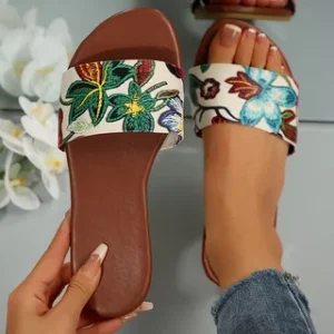 Custom Size Women’s Shoes with Hand Embroidery Lightweight and Breathable India made Sandal with Open Toe and Cushioning