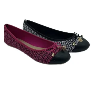 Custom Solid Cotton Fabric Women’s Ballet Flats Slip On Flat Lace Bow Pointed Toe Summer Spring