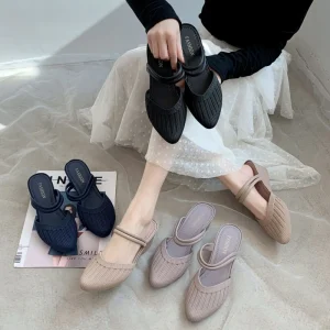 Custom Southeast Asia Women’s New Convertible Jelly Anti Slip Slip On Fashion Summer Shoes Pointed Toes Outdoor Closed Toe