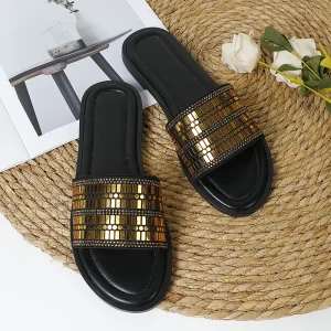 Custom Summer Fashion Waterproof Cushioned Insole Rubber Outsole Comfort Flat Sandals Beach Travel Women’s Shoes