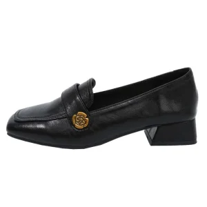 Custom Thick Sole Loafers Shoes, Retro All-match Square Toe Women’s Shoes