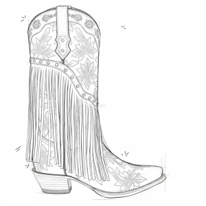 Custom Vintage Genuine Leather Western Floral Embroidered Rivet Fringe Pointed Toe Cowboy Cowgirl Boots