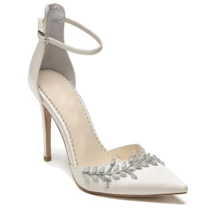 Custom Wedding Heels Elegant White Women Point Toe Ankle Strap Stiletto Pumps Sexy Summer Bridal Sandals