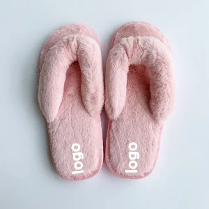 Custom Winter Warm Slippers Girls Faux Fur Shoes Lady Plush Slippers Fluffy Plush Fuzzy Indoor Home Slippers for Woman