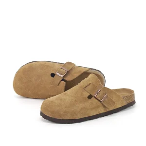Custom Women’s Adjustable Buckle Mules Sandals Genuine Suede Arch Support Cork Birken Clogs Slippers for Women