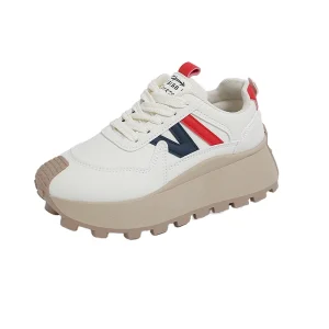 Custom Women’s Chunky Platform Retro Sneakers Color Blocking Non Slip Height Increasing Shoes